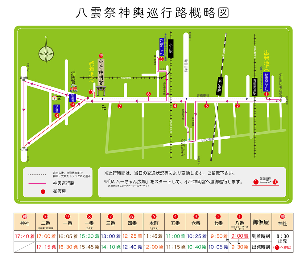 八雲祭神輿巡行路